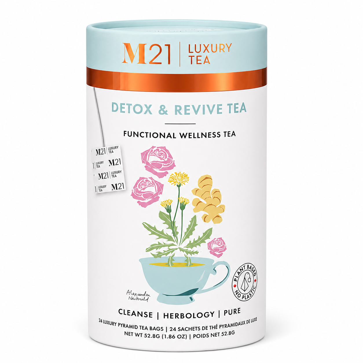 Detox and Revive Luxury Herbal tea | Canadian | 24ct DC-Tega Tea