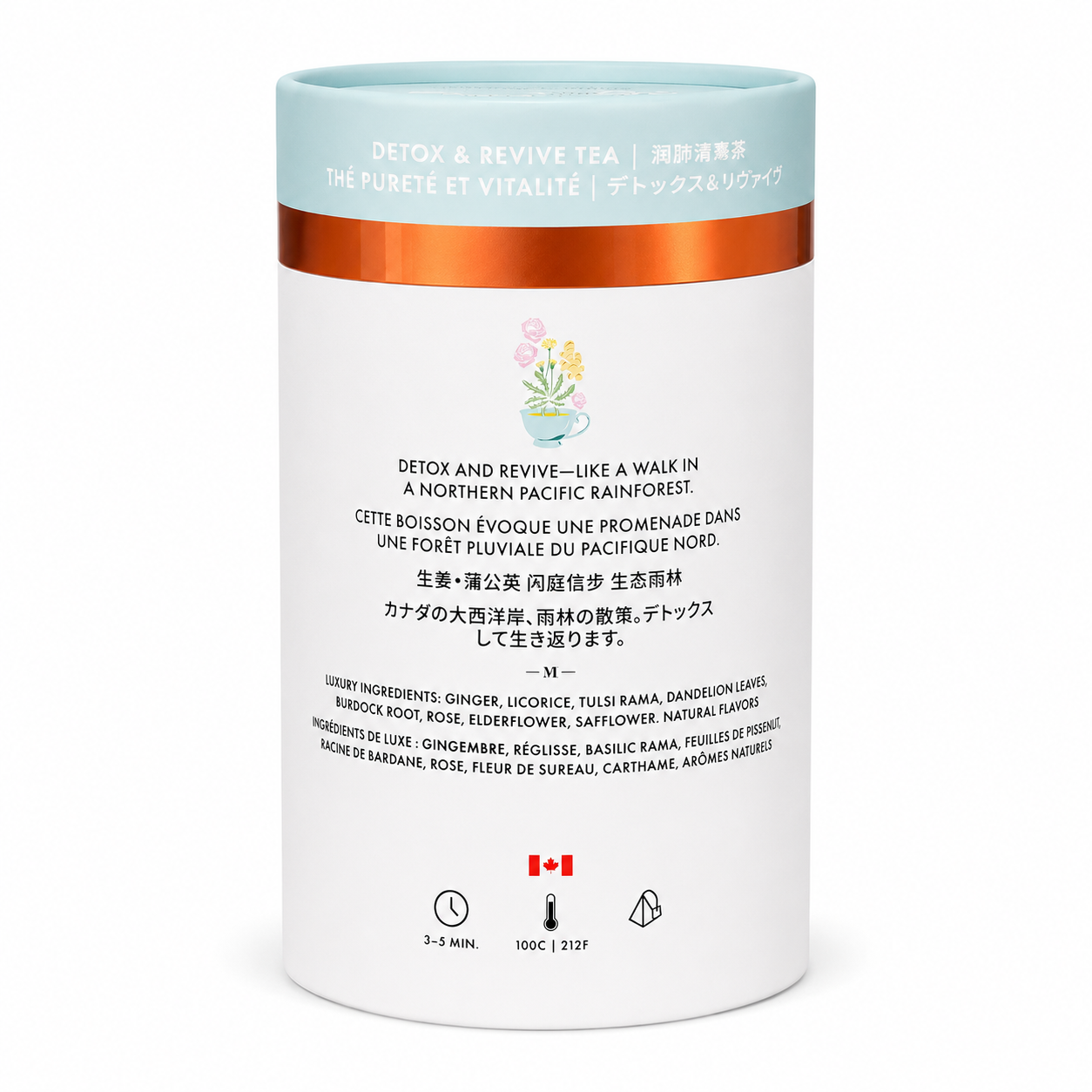 Detox and Revive Luxury Herbal tea | Canadian | 24ct DC-Tega Tea