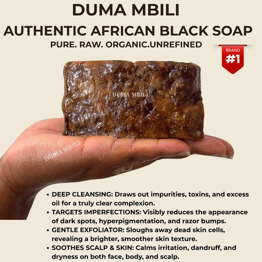 Authentic African Black Soap | Organic Skincare for Clear & Glowing Skin Duma Mbili LLC