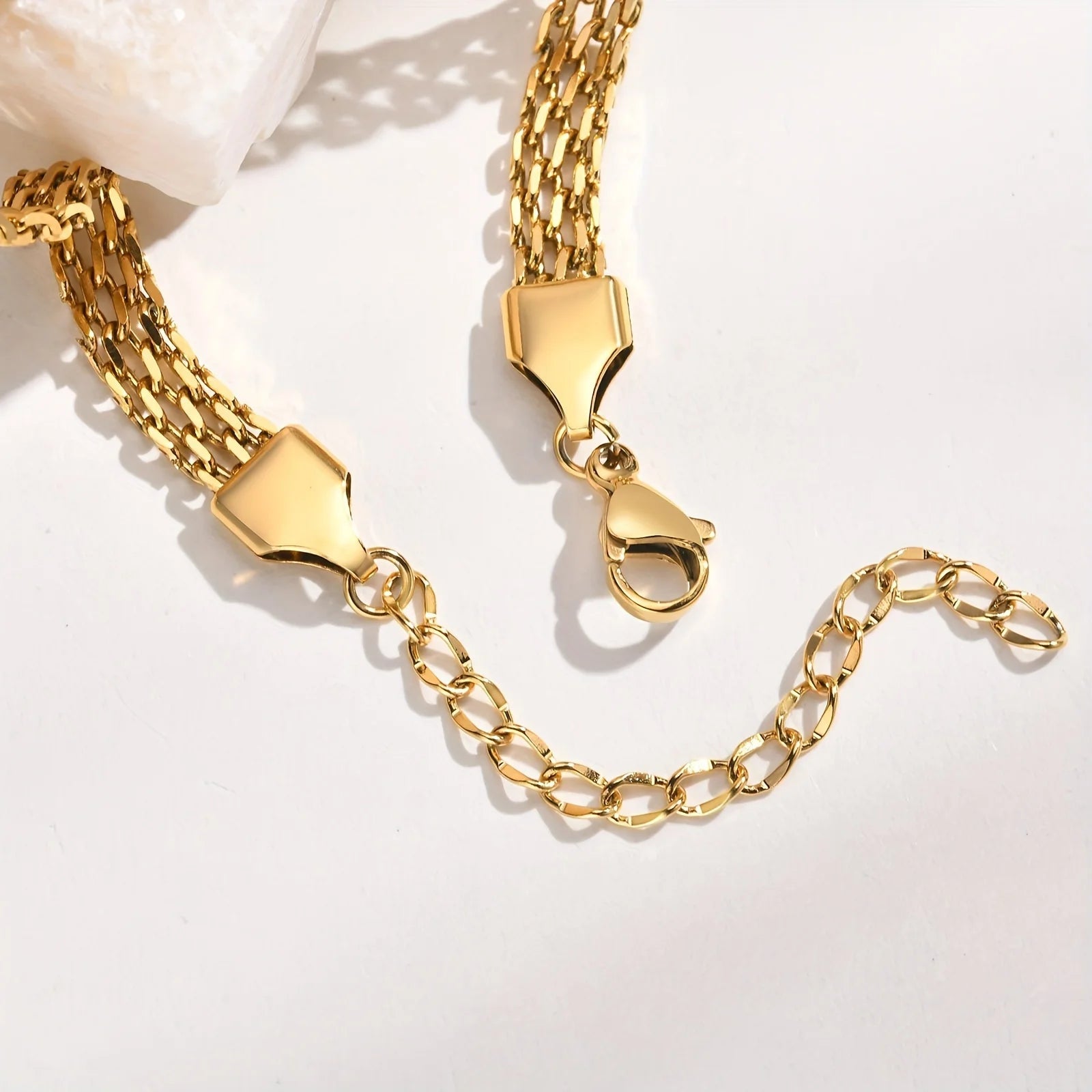 SQ Personalized Text Laser Engraving Name Birthday Date Adjustable Chain Stainless Steel 24K Gold Plated Wrap Bracelet Islam EVERYDAY ESSENTIALS