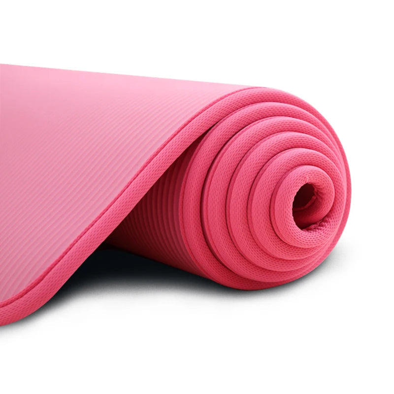 10MM Extra Thick Yoga Mats 183cmX61cm NRB Non-slip Soft Exercise Mat Fitness Tasteless Pilates Workout Gym Mats with Bandage Everyday Essentials