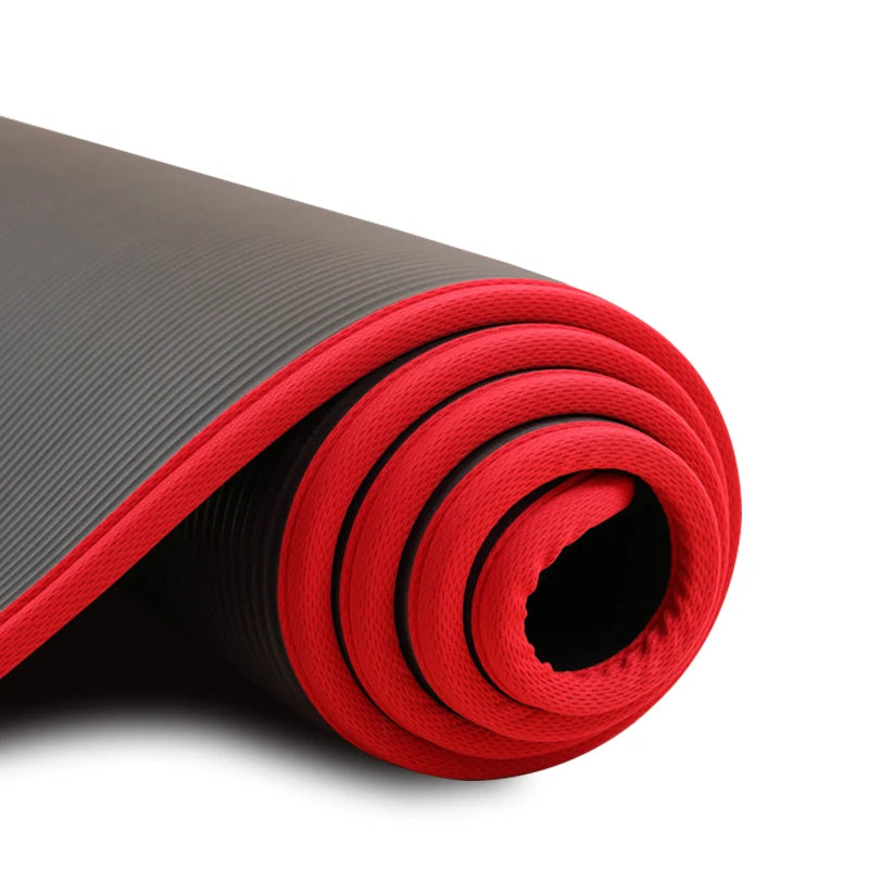 10MM Extra Thick Yoga Mats 183cmX61cm NRB Non-slip Soft Exercise Mat Fitness Tasteless Pilates Workout Gym Mats with Bandage Everyday Essentials