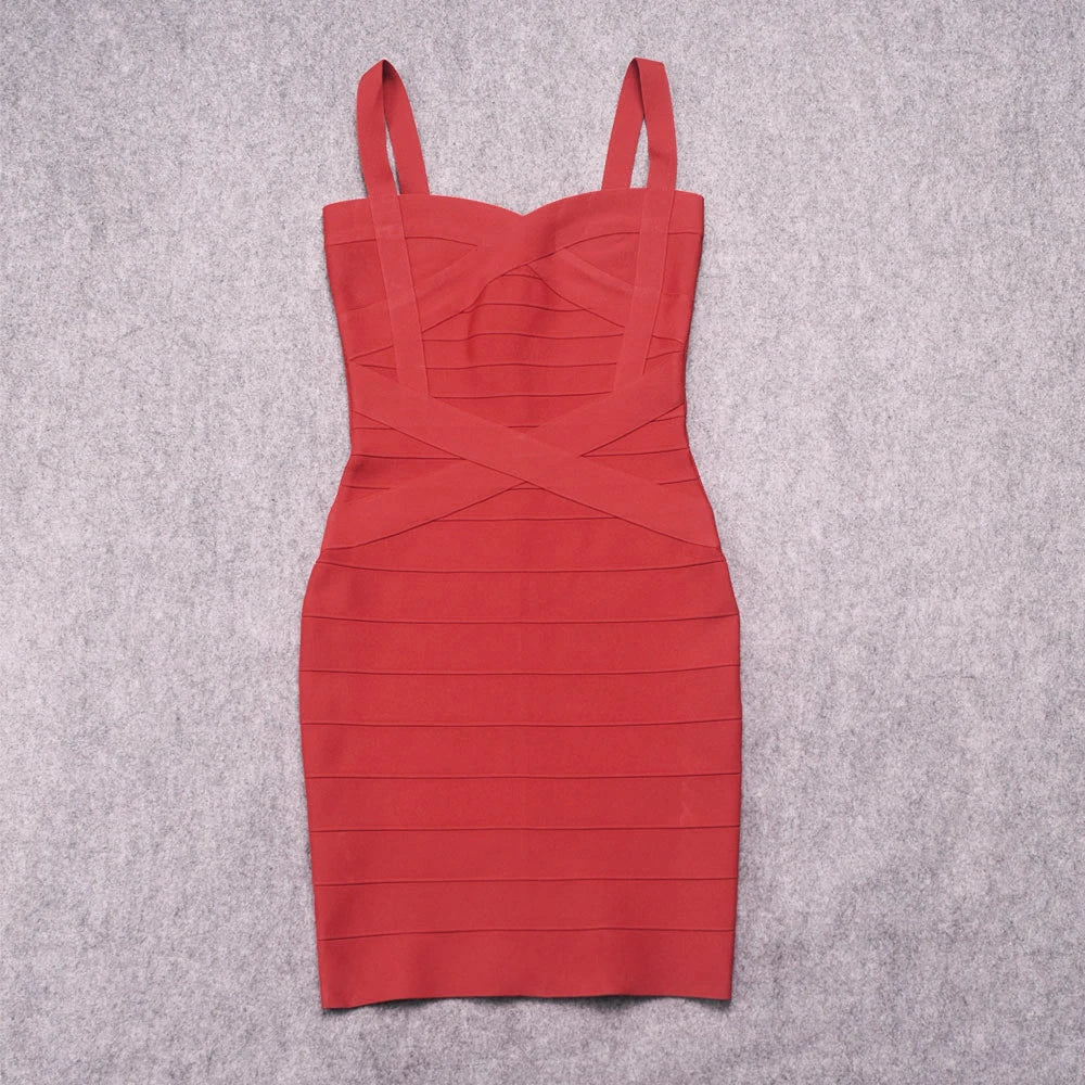 BEAUKEY Blue Spaghetti Strap Women Mini Bandage Dress Bodycon Sexy Above Knee Length Bodycon Party Club Dress XL Classic Vestido EVERYDAY ESSENTIALS