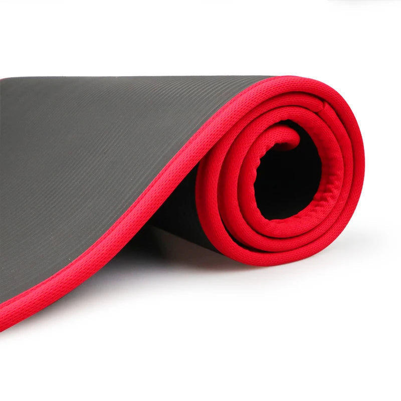 10MM Extra Thick Yoga Mats 183cmX61cm NRB Non-slip Soft Exercise Mat Fitness Tasteless Pilates Workout Gym Mats with Bandage Everyday Essentials