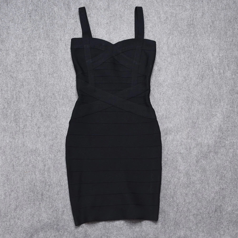 BEAUKEY Blue Spaghetti Strap Women Mini Bandage Dress Bodycon Sexy Above Knee Length Bodycon Party Club Dress XL Classic Vestido EVERYDAY ESSENTIALS
