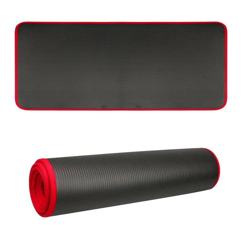 10MM Extra Thick Yoga Mats 183cmX61cm NRB Non-slip Soft Exercise Mat Fitness Tasteless Pilates Workout Gym Mats with Bandage Everyday Essentials
