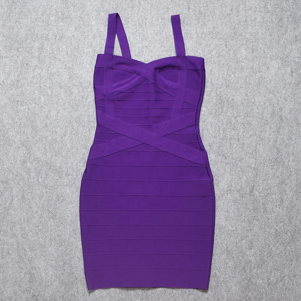 BEAUKEY Blue Spaghetti Strap Women Mini Bandage Dress Bodycon Sexy Above Knee Length Bodycon Party Club Dress XL Classic Vestido EVERYDAY ESSENTIALS