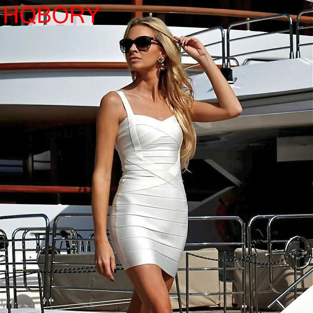 HQBORY Classic Mini Bandage Dress Bodycon Strap Mini Pencil Slim Party Dress Vestidos Quality Fuchsia Pink Dress EVERYDAY ESSENTIALS