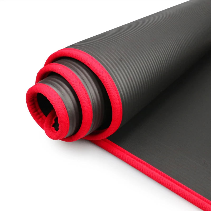 10MM Extra Thick Yoga Mats 183cmX61cm NRB Non-slip Soft Exercise Mat Fitness Tasteless Pilates Workout Gym Mats with Bandage Everyday Essentials