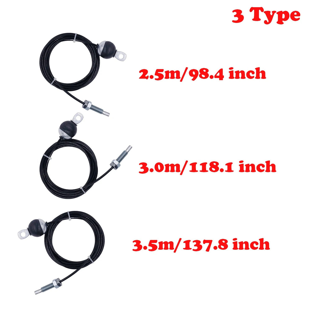 2.5m/3m/3.5m Black Gym Steel Cable Wire Rope 5mm Heavy Duty Parts Accessories for Lifting Training Pulley Home Fitness Equipment Everyday Essentials