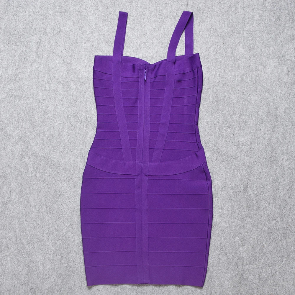 BEAUKEY Blue Spaghetti Strap Women Mini Bandage Dress Bodycon Sexy Above Knee Length Bodycon Party Club Dress XL Classic Vestido EVERYDAY ESSENTIALS