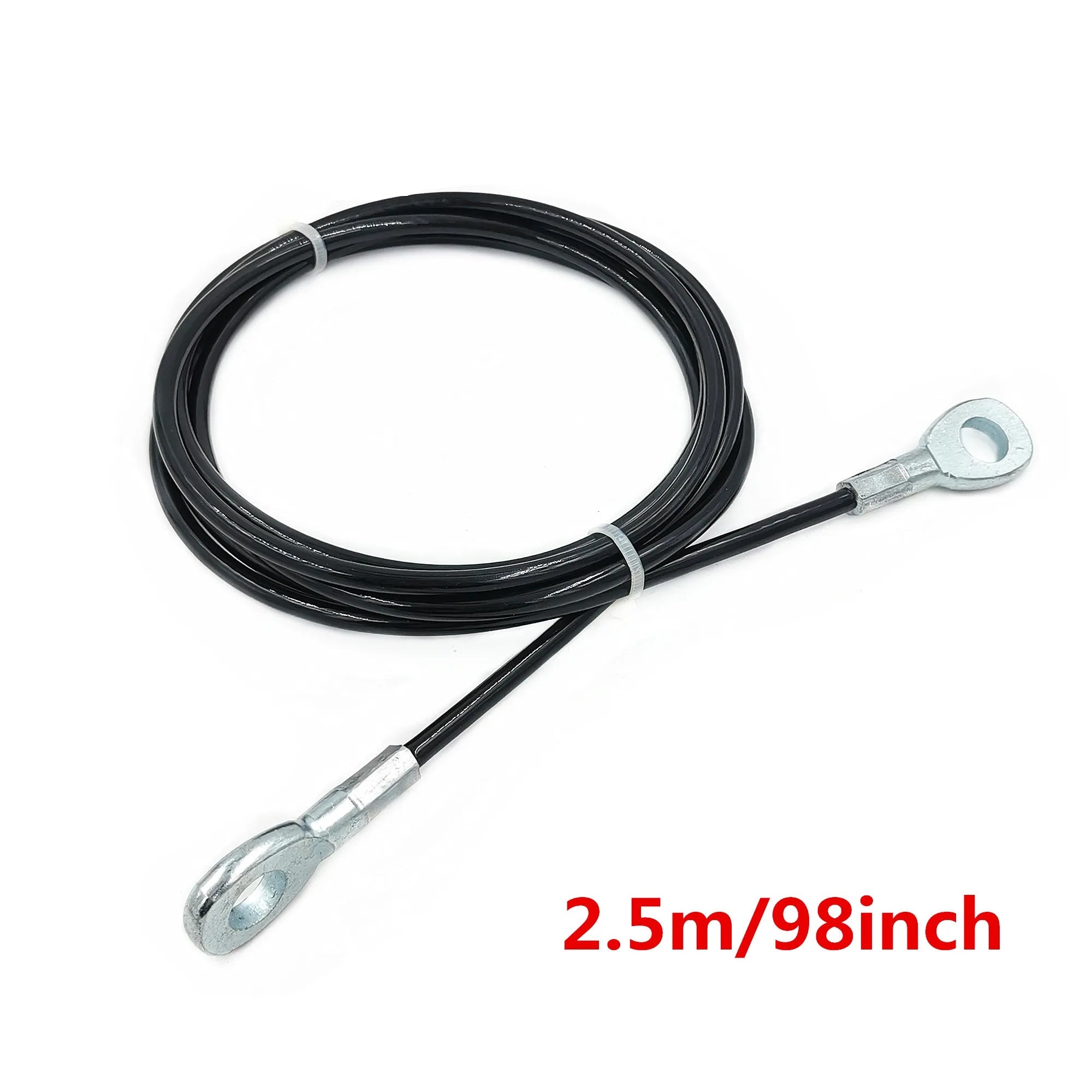 2.5m/3m/3.5m Black Gym Steel Cable Wire Rope 5mm Heavy Duty Parts Accessories for Lifting Training Pulley Home Fitness Equipment Everyday Essentials