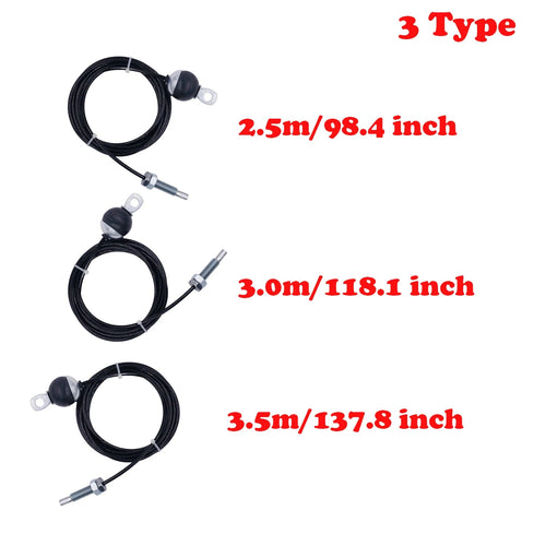 2.5m/3m/3.5m Black Gym Steel Cable Wire Rope 5mm Heavy Duty Parts Accessories for Lifting Training Pulley Home Fitness Equipment Everyday Essentials