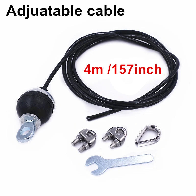 2.5m/3m/3.5m Black Gym Steel Cable Wire Rope 5mm Heavy Duty Parts Accessories for Lifting Training Pulley Home Fitness Equipment Everyday Essentials