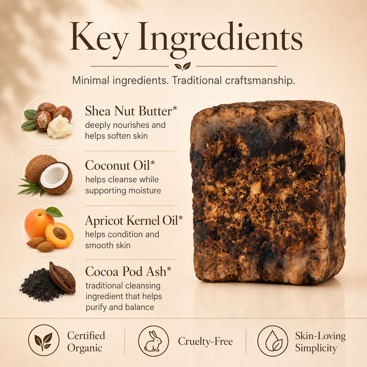 RAW African Black Soap Timeless Organics Skin Care