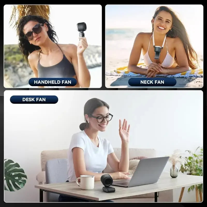 3-in-1 Fan, 5-speed, 3600mAh Rechargeable Lithium Battery, USB Charging, Travel Mini Fan Everyday Essentials