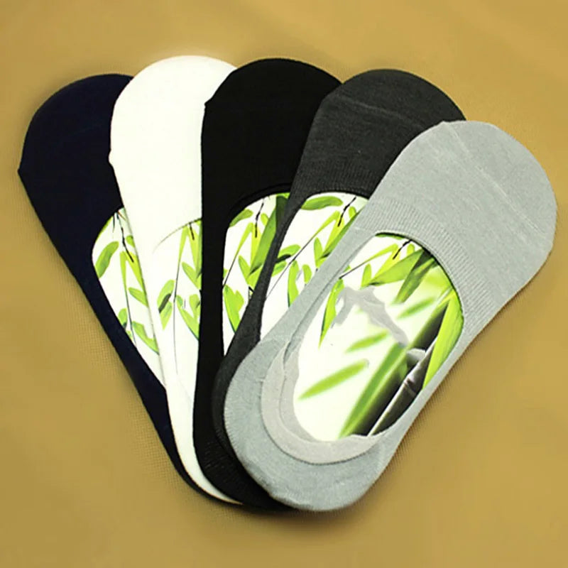 6 Pairs/Lot Men's Bamboo Breathable Invisible Socks Low Cut Casual Cotton Boat Non-Slip No Show High Quality Sock EVERYDAY ESSENTIALS