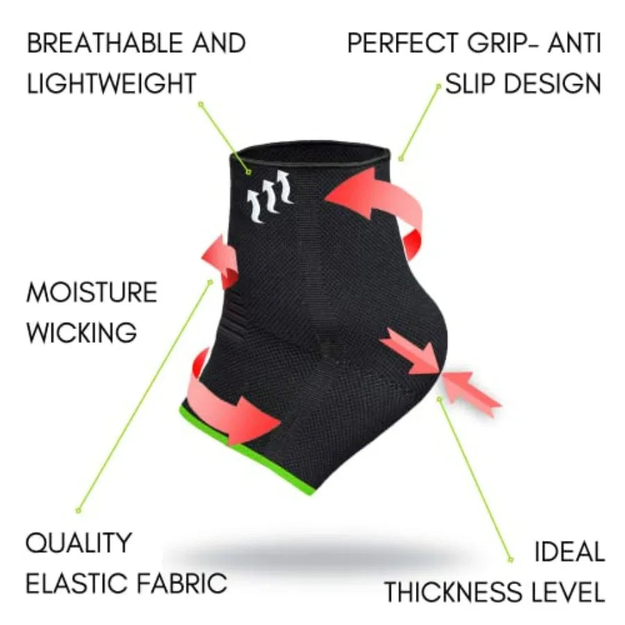 ikido Ankle Brace Compression Sleeve for Work Gym Sports Plantar Fasciitis Support Socks Large Black 1 Pair Comfort Relief Everyday Essentials
