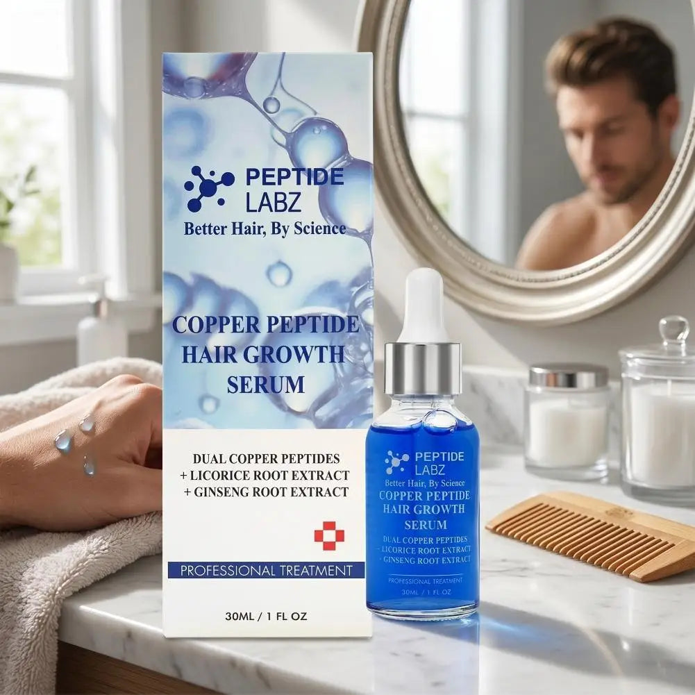 Copper Peptide GHK-cu Hair Growth Serum - Natural Gentle Formula Strengthens Hair Follicles For All Hair Types EVERYDAY ESSENTIALS
