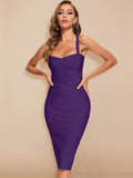 BEAUKEY Vintage Sexy Red Long Bandage Wedding Evening Dress Women 2023 Bodycon Club Knitted Party Pink Dress Birthday Vestidos EVERYDAY ESSENTIALS