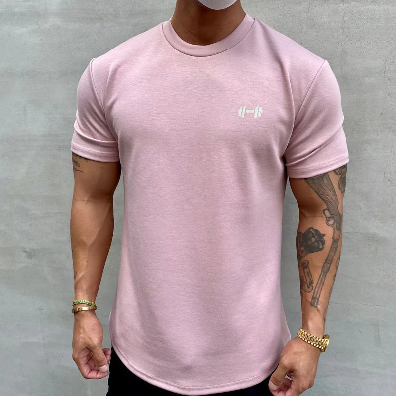 Summer Cotton t Shirt Men Short Sleeve t-Shirt Fitness Gym t-Shirts Training Sport Tee Shirts Fashion Casual Tops Man Clothing Everyday Essentials
