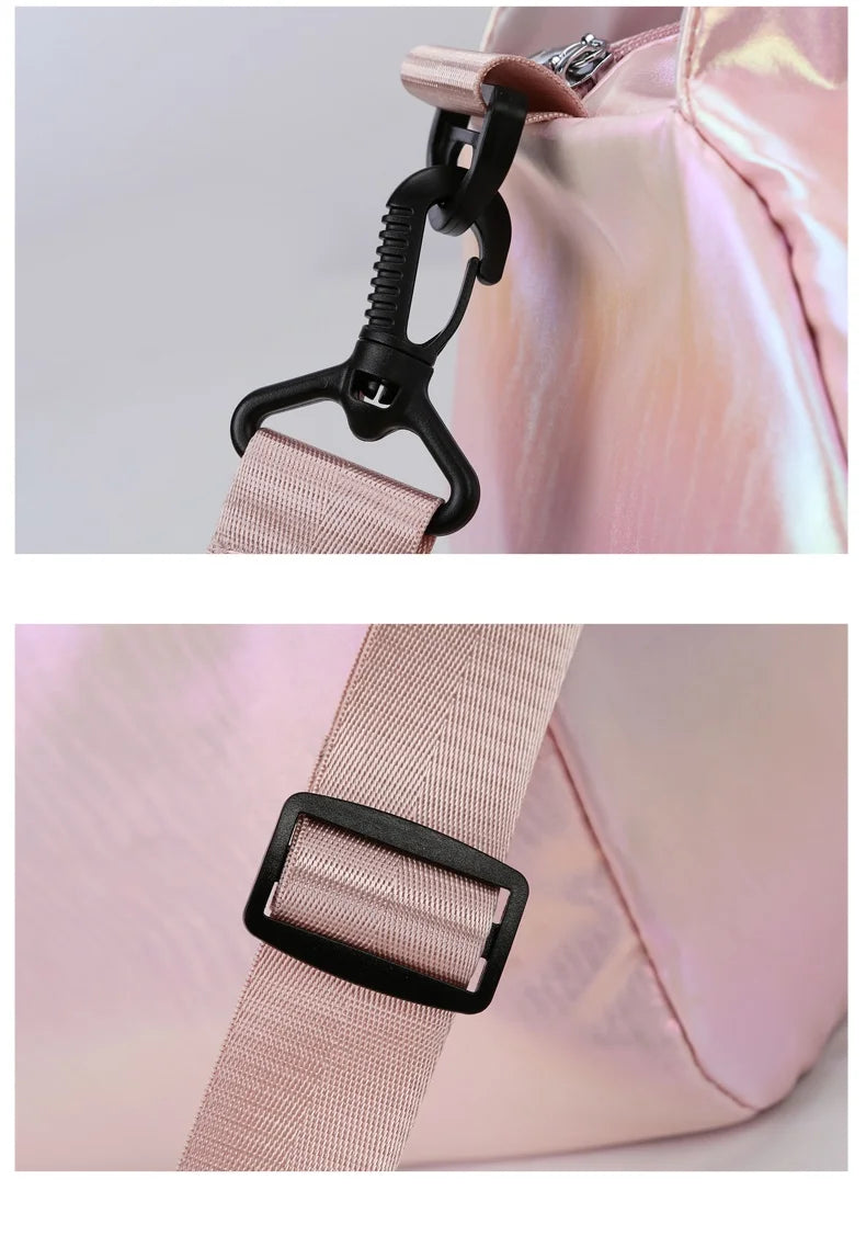 Fashion Multi-function Gym Travel Shine Cotton Portable Shoulder Handbags Women Bags Big Capacity Handbag With Large Pocket Everyday Essentials