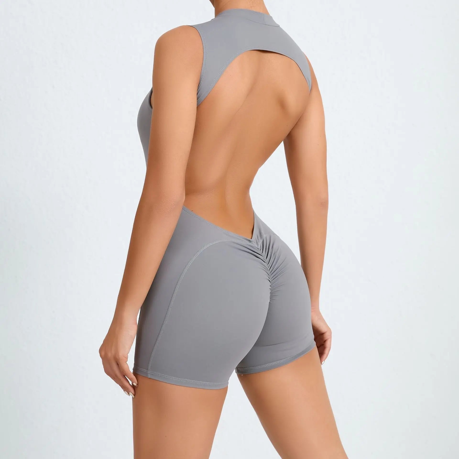 Sexy Hollow Scrunch Bodycon Short Jumpsuit Playsuit Raises Butt Women Monkeys Sleeveless Fitness Yoga Overalls Gym Women Romper Everyday Essentials