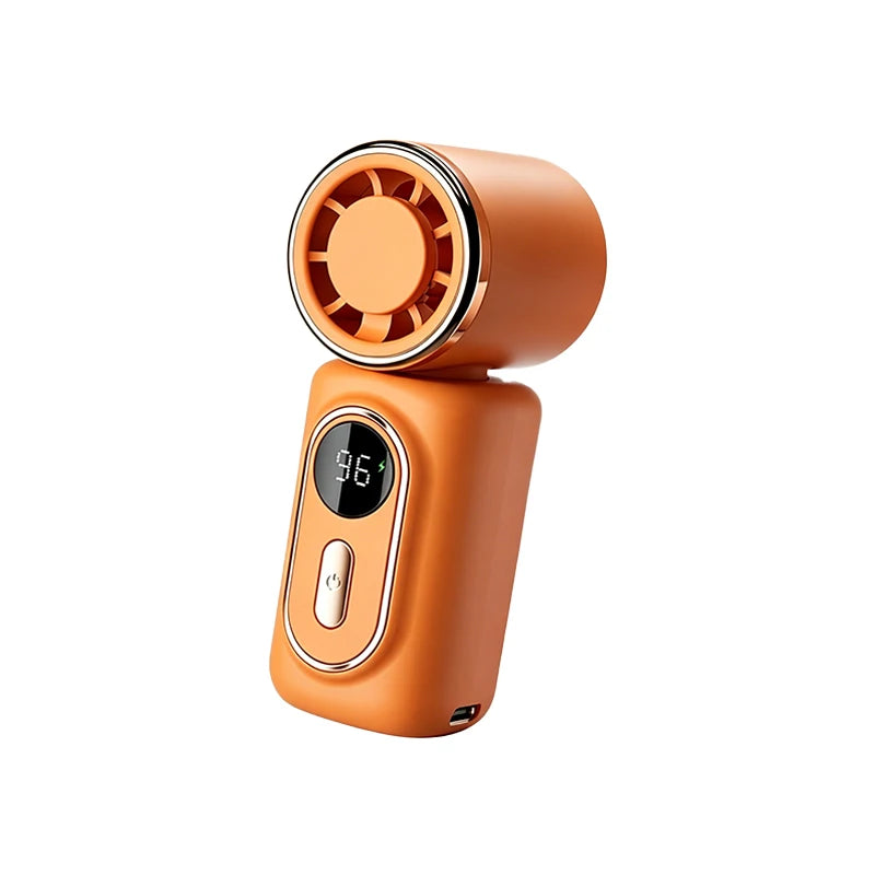 Portable Mini Fan Handheld Small Fan 5 Speed 3000mAh USB Rechargeable LED Display 180° Rotatable Clip Cooling Turbo Fans EVERYDAY ESSENTIALS
