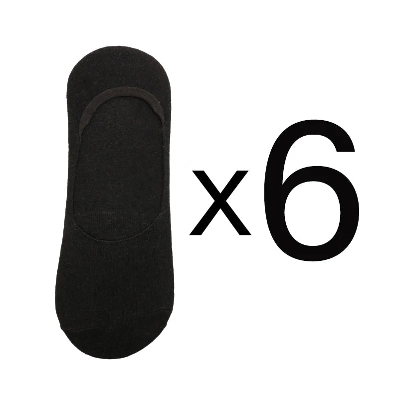 6 Pairs/Lot Men's Bamboo Breathable Invisible Socks Low Cut Casual Cotton Boat Non-Slip No Show High Quality Sock EVERYDAY ESSENTIALS