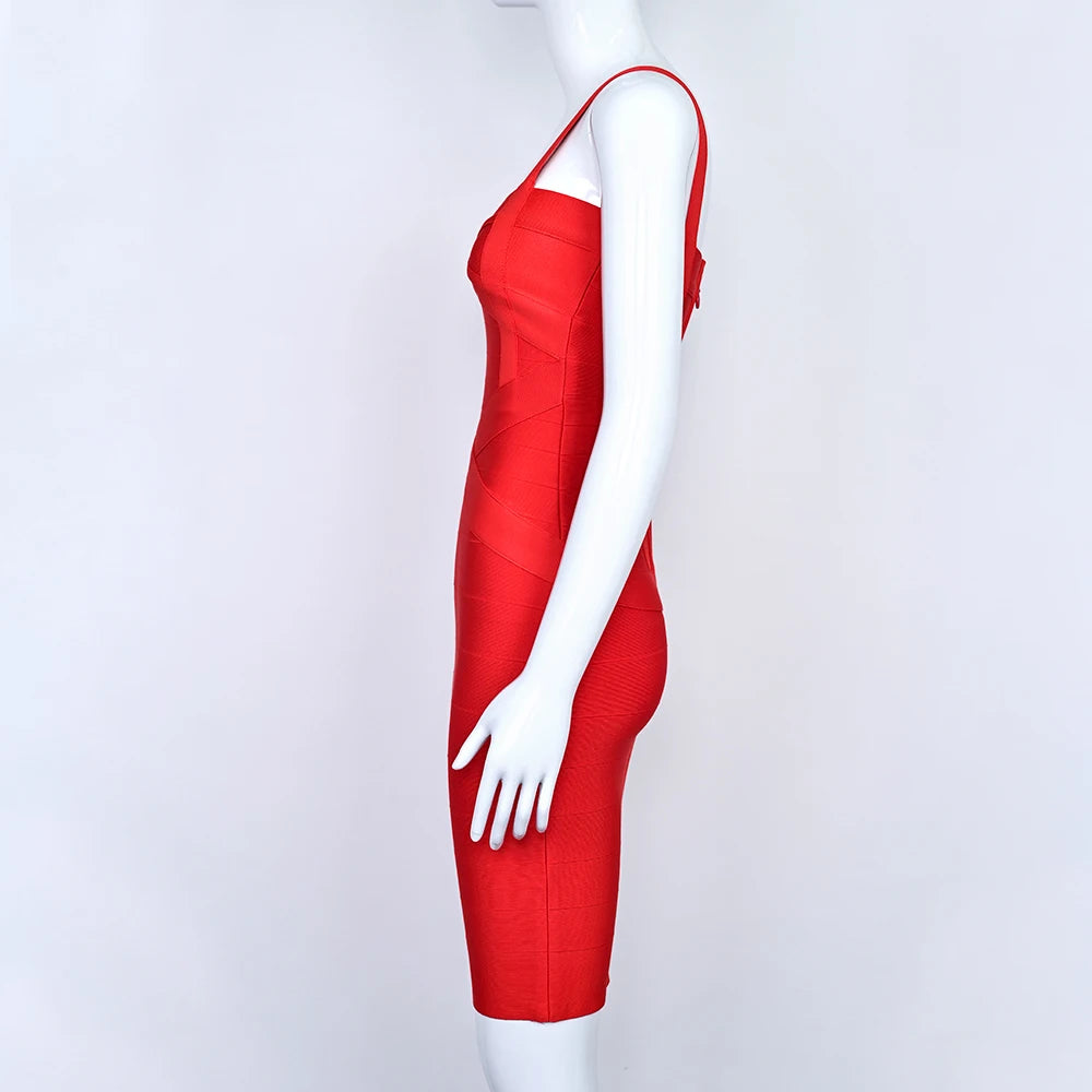 BEAUKEY Blue Spaghetti Strap Women Mini Bandage Dress Bodycon Sexy Above Knee Length Bodycon Party Club Dress XL Classic Vestido EVERYDAY ESSENTIALS