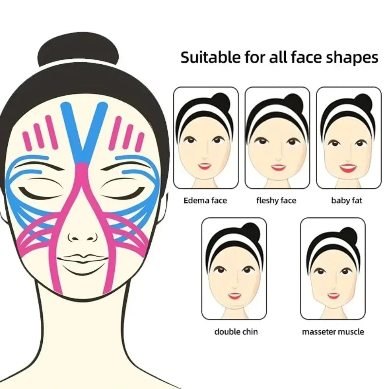 Kinesiology Tape for Face V Line Neck Eyes Lifting Tape Wrinkle Remover Sticker Facial Skin Care Tool Bandagem Elastica 2.5CM*5M EVERYDAY ESSENTIALS