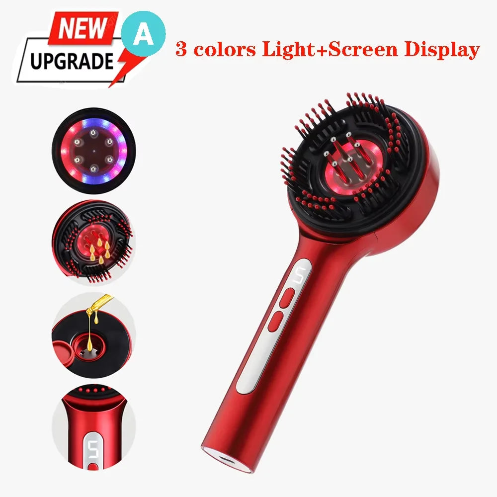 Electric Vibration Massage Comb Portable Hair Follicle Comb Scalp Oil Liquid Applicator Head Massager Hair Growth Anti Loss Care EVERYDAY ESSENTIALS