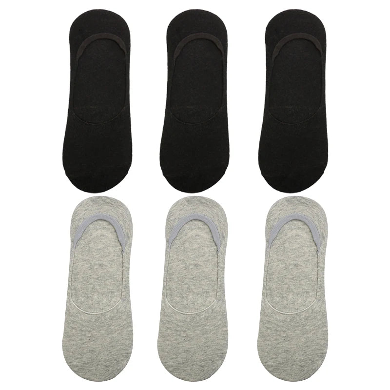 6 Pairs/Lot Men's Bamboo Breathable Invisible Socks Low Cut Casual Cotton Boat Non-Slip No Show High Quality Sock EVERYDAY ESSENTIALS