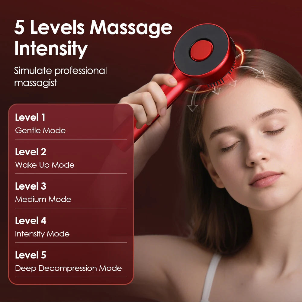 Electric Vibration Massage Comb Portable Hair Follicle Comb Scalp Oil Liquid Applicator Head Massager Hair Growth Anti Loss Care EVERYDAY ESSENTIALS