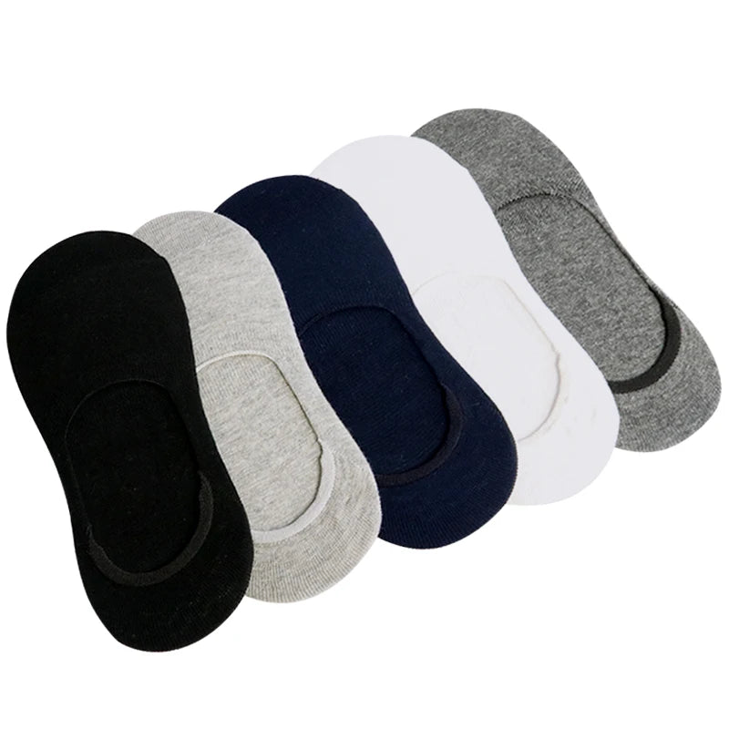 6 Pairs/Lot Men's Bamboo Breathable Invisible Socks Low Cut Casual Cotton Boat Non-Slip No Show High Quality Sock EVERYDAY ESSENTIALS