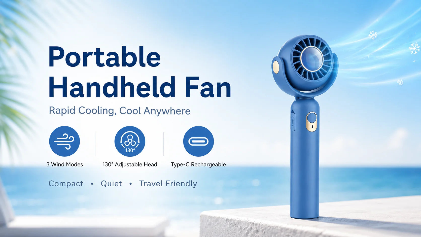 Portable Handheld Fan, Foldable Turbo Mini Fan with Strong Wind, Ultra Quiet Personal Cooling for Travel Office Outdoor, Cherry Blossom Pink Everyday Essentials