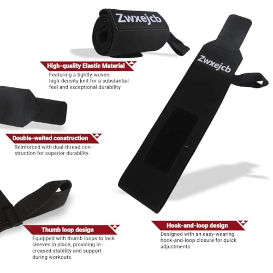 Weightlifting Wrist Wraps - Heavy-Duty Support for Gym Bench Press and Pushups Premium Polyester Nylon Wrist Straps for Maximum Everyday Essentials