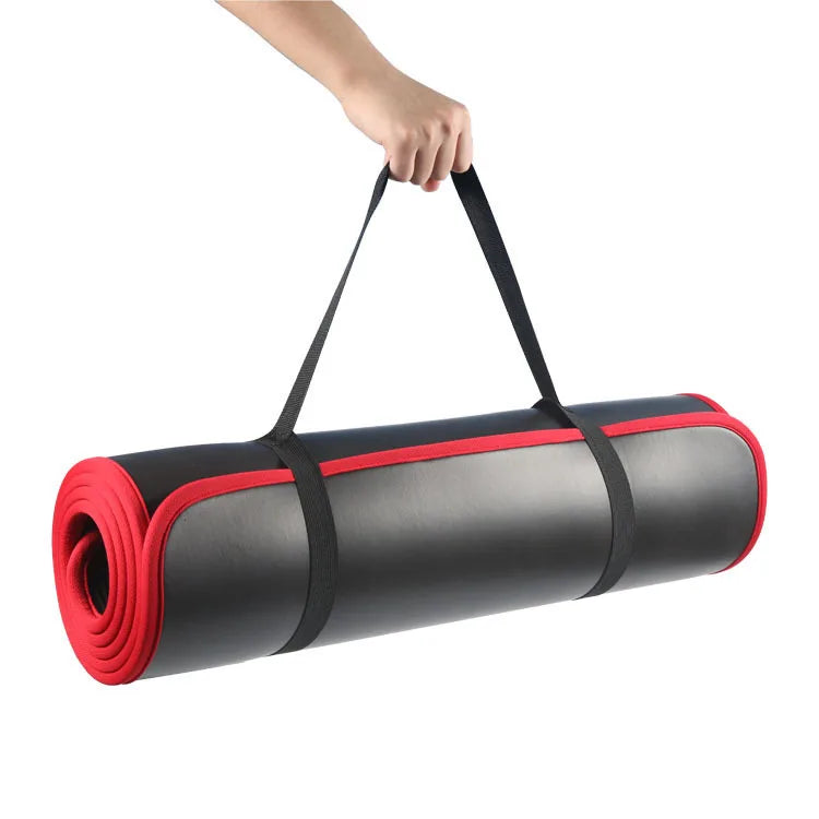 10MM Extra Thick Yoga Mats 183cmX61cm NRB Non-slip Soft Exercise Mat Fitness Tasteless Pilates Workout Gym Mats with Bandage Everyday Essentials