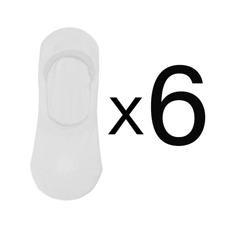 6 Pairs/Lot Men's Bamboo Breathable Invisible Socks Low Cut Casual Cotton Boat Non-Slip No Show High Quality Sock EVERYDAY ESSENTIALS
