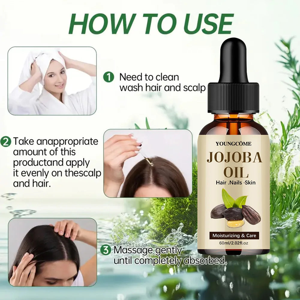 Organic Jojoba Oil, Pure Moisturizing Oil for Face, Hair, Skin Nails | Natural Cold Pressed Hexane Free Carrier Oil Hair Relaxer EVERYDAY ESSENTIALS