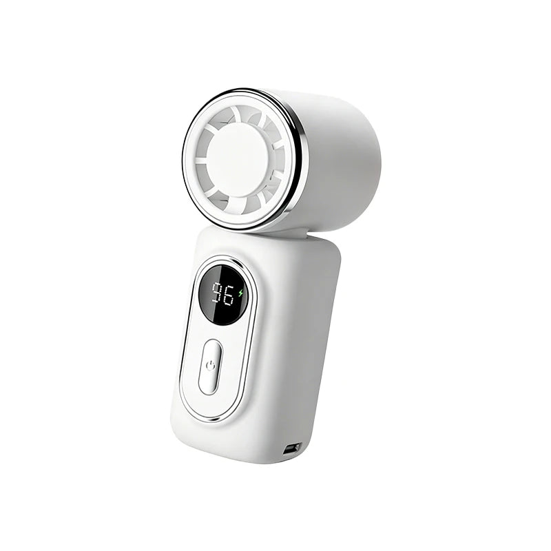 Portable Mini Fan Handheld Small Fan 5 Speed 3000mAh USB Rechargeable LED Display 180° Rotatable Clip Cooling Turbo Fans EVERYDAY ESSENTIALS