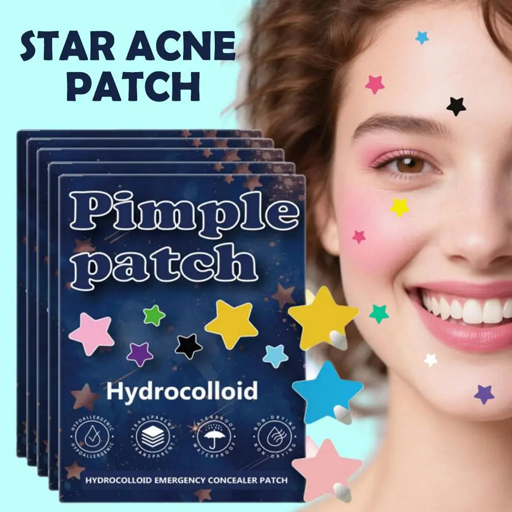 1400 Pcs/bag Colorful Star Pimple Patch Acne Colorful Invisible Acne Removal Skin Care Stickers Portable Star Patch Patches EVERYDAY ESSENTIALS