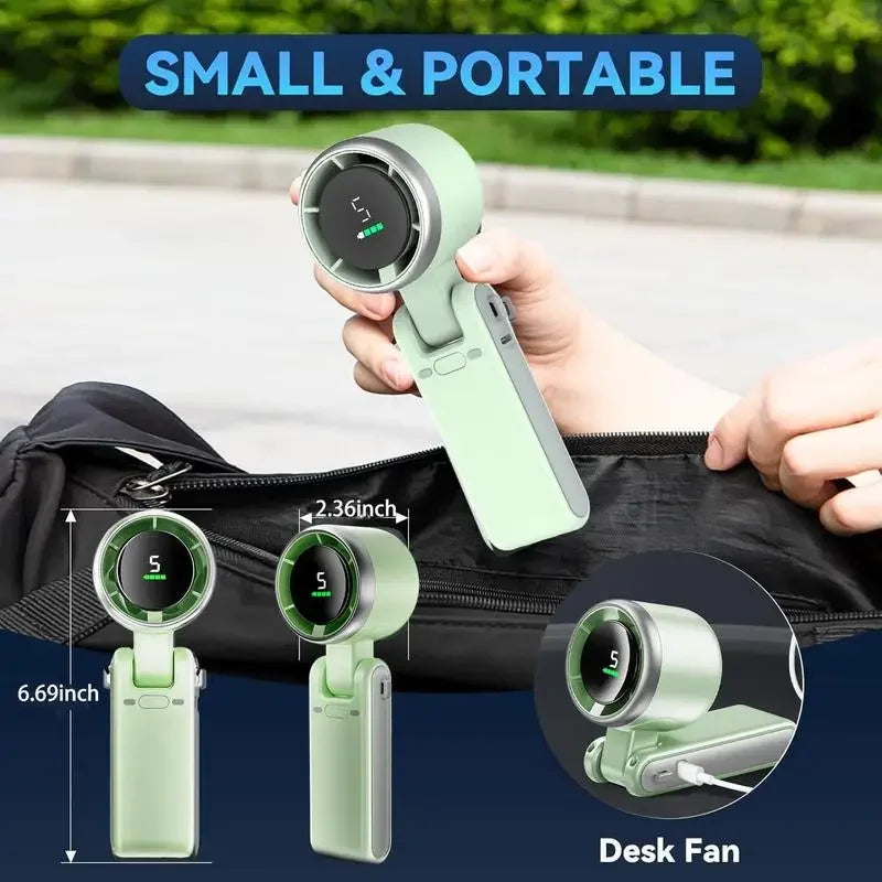 3-in-1 Fan, 5-speed, 3600mAh Rechargeable Lithium Battery, USB Charging, Travel Mini Fan Everyday Essentials