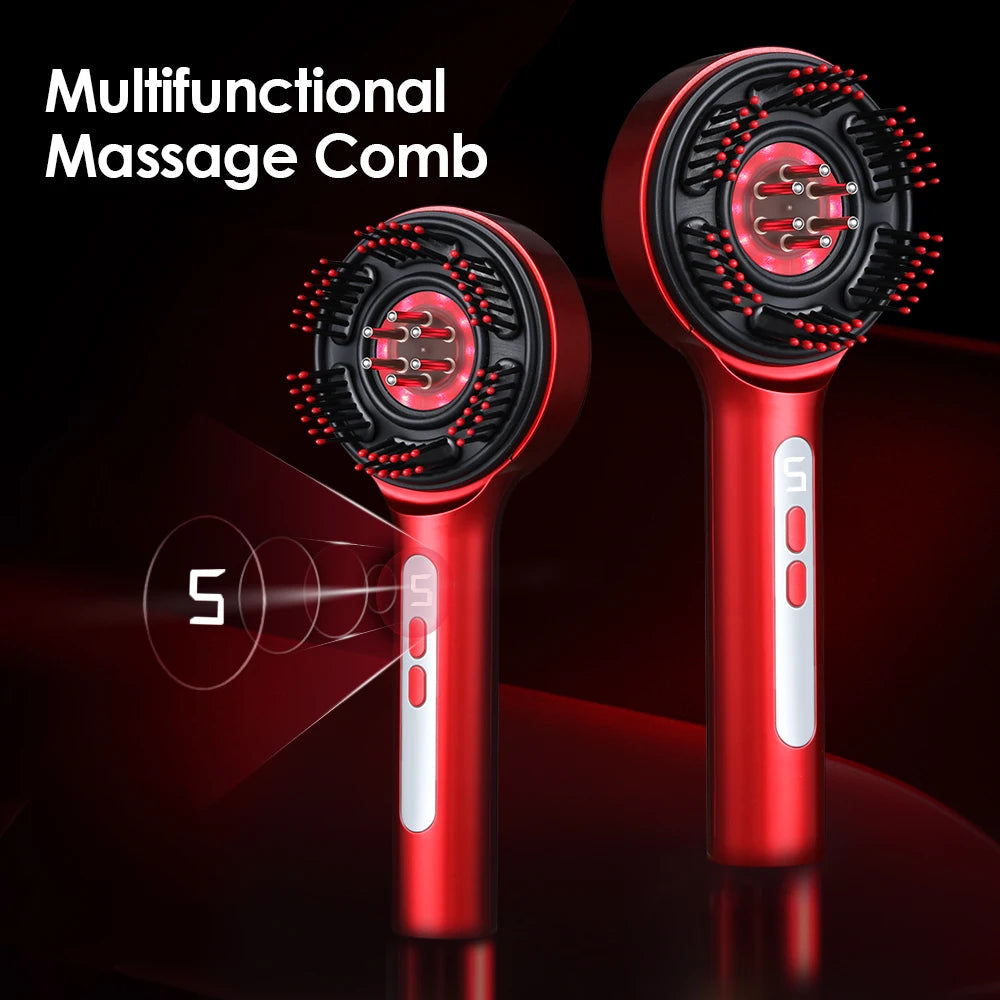 Electric Vibration Massage Comb Portable Hair Follicle Comb Scalp Oil Liquid Applicator Head Massager Hair Growth Anti Loss Care EVERYDAY ESSENTIALS