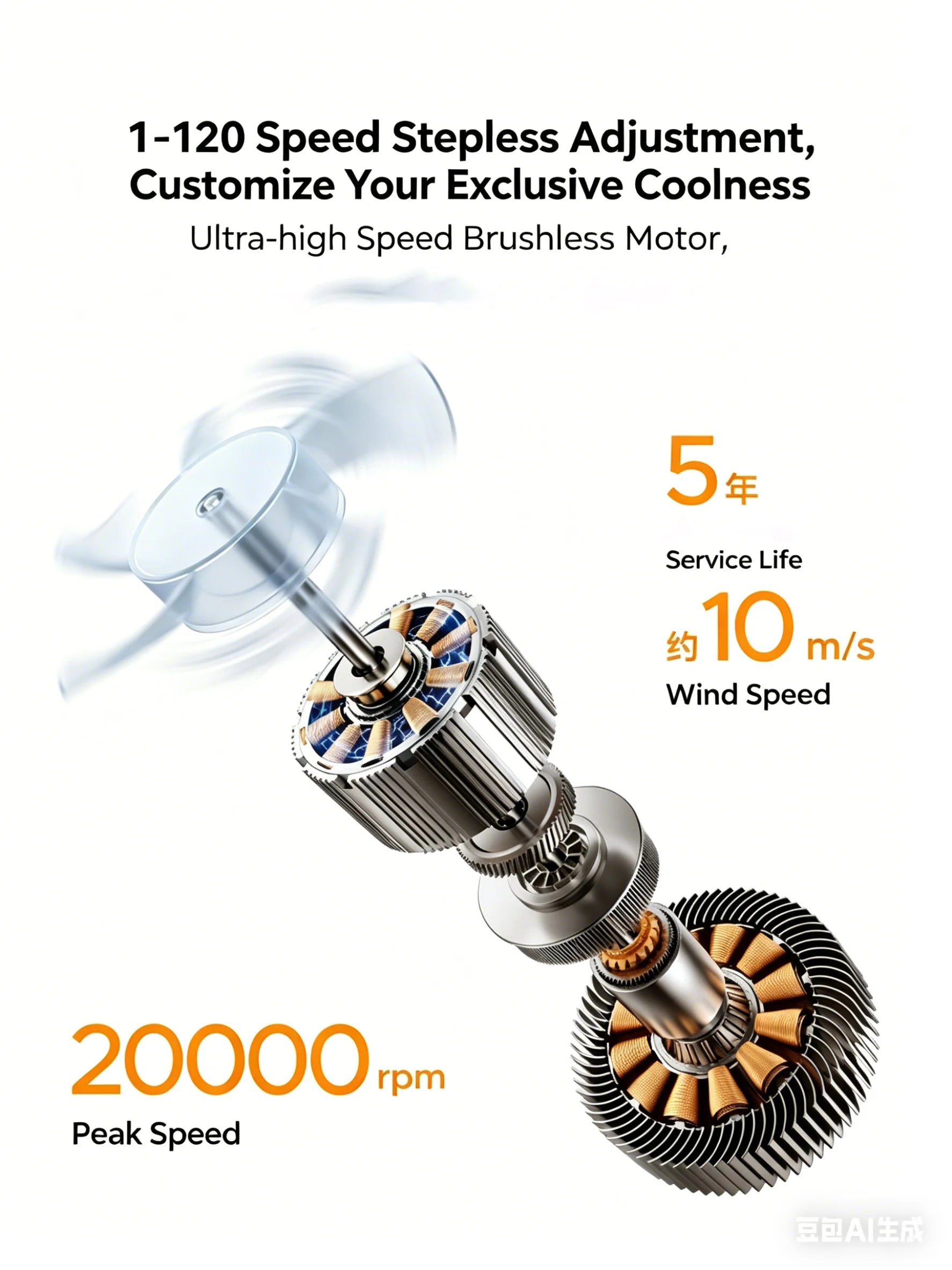 ORICO Handheld Fan Semiconductor Refrigeration with LED Display 3000mAh USB Portable Rechargeable Mini Fan 120 Levels Adjustable EVERYDAY ESSENTIALS