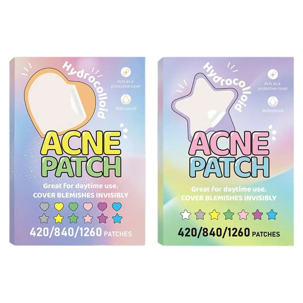 420-1260PC New Colorful Pimple Patch Acne Patches Cute Star Shaped Acne Treatment Stickers Covering Zits Blemishes EVERYDAY ESSENTIALS