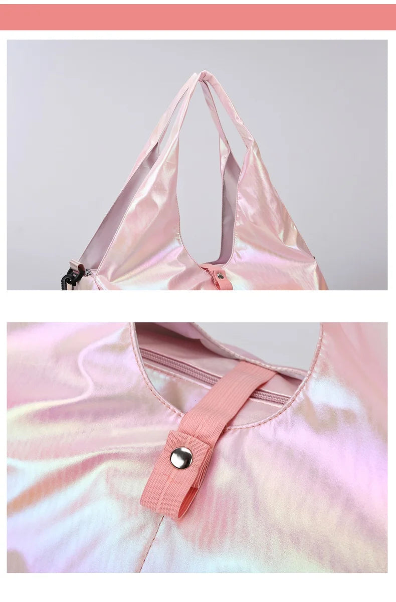 Fashion Multi-function Gym Travel Shine Cotton Portable Shoulder Handbags Women Bags Big Capacity Handbag With Large Pocket Everyday Essentials
