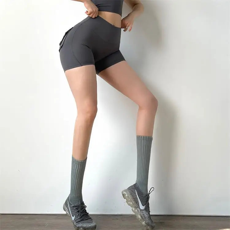 TRY TO BN Women's Sports Shorts with Pockets Butt Lifting High Waist Booty Scrunch Gym Workout Running Biker Yoga Fitness Shorts Everyday Essentials