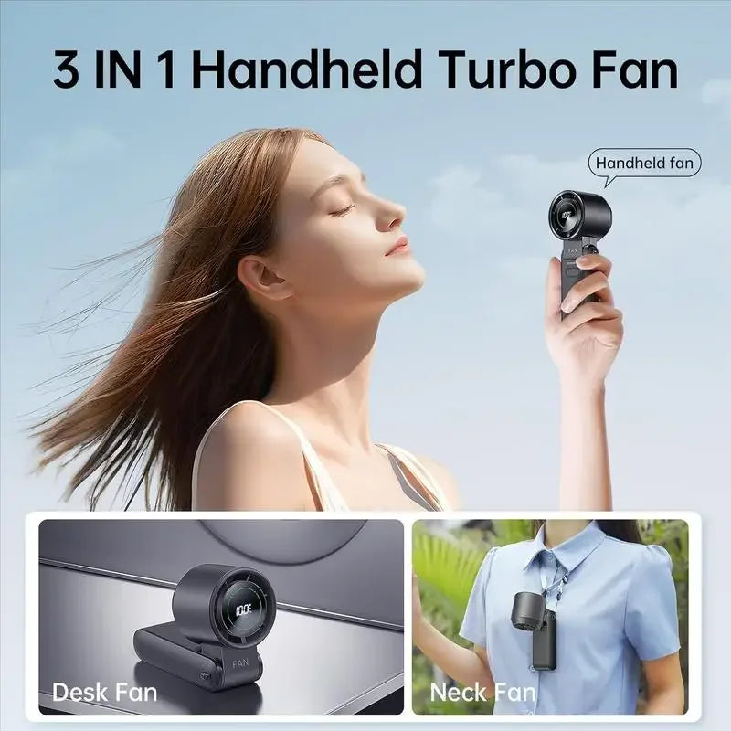 3-in-1 Fan, 5-speed, 3600mAh Rechargeable Lithium Battery, USB Charging, Travel Mini Fan Everyday Essentials