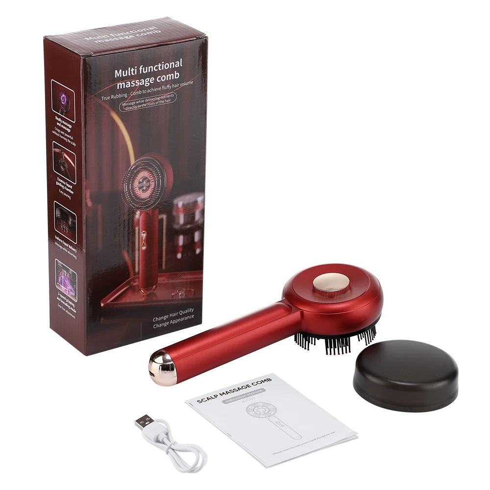 Electric Vibration Massage Comb Portable Hair Follicle Comb Scalp Oil Liquid Applicator Head Massager Hair Growth Anti Loss Care EVERYDAY ESSENTIALS